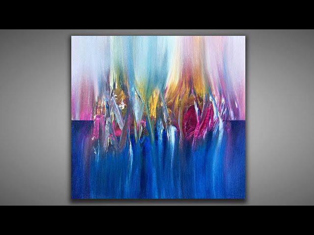 Abstract Painting Techniques / For Beginners / Brush and Palette knife / Abstract Painting Demo 422