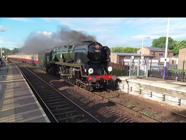 SR Light Pacific 34046 'Braunton' at Whalley Railway Station with 'The Fellsman'