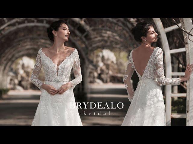 Style 10011 | Sleeved Lace Long Fit & Flare Wedding Dress #BrydealoFactory