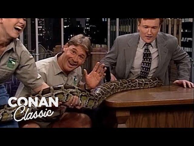 Steve Irwin Introduces Conan To A Crocodile | Late Night with Conan O’Brien