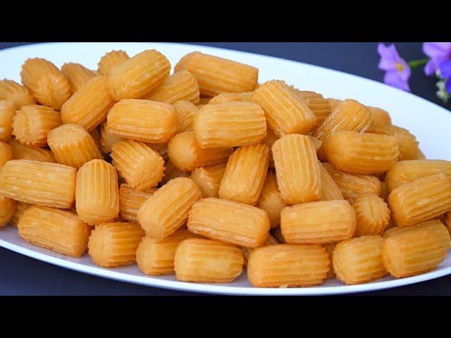 When there's flour, water, sugar and 2 eggs I always make this easy snack! Tulumba/Churros recipe