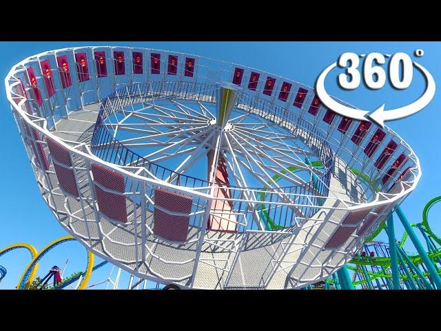 VR 360 Theme Park Round Up Spin Ride Roller Coaster video for Oculus HTC