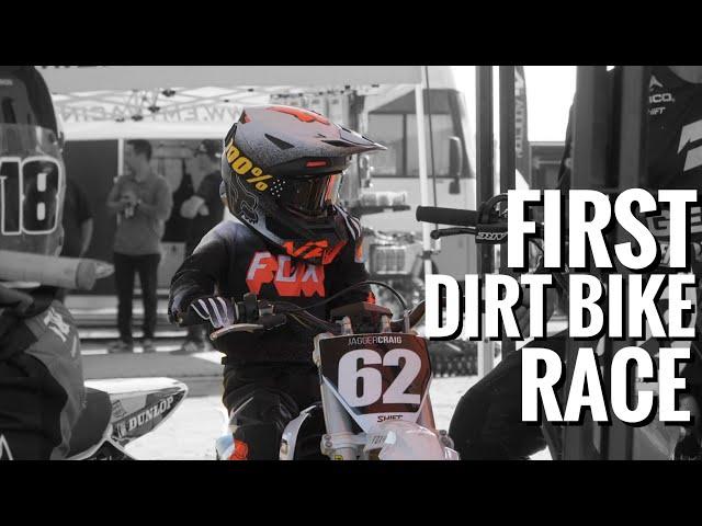 JAGGER’S FIRST DIRT BIKE RACE | Five Year Old Has Huge Crash