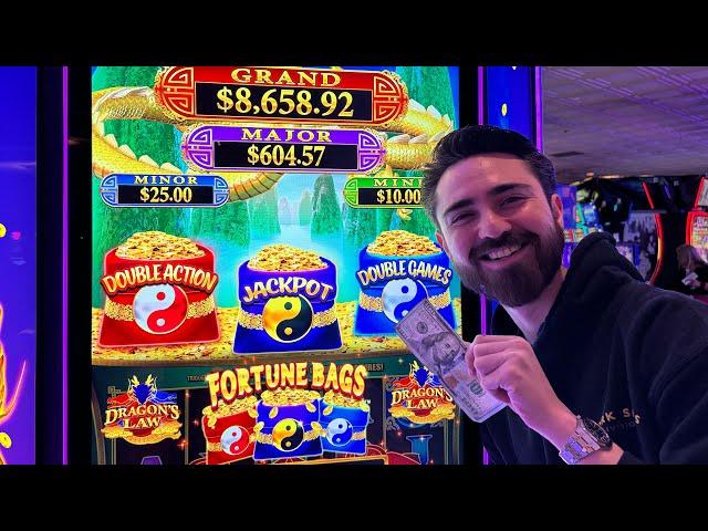 Chasing a FORTUNE on this Dragons Law Fortune Bags Slot