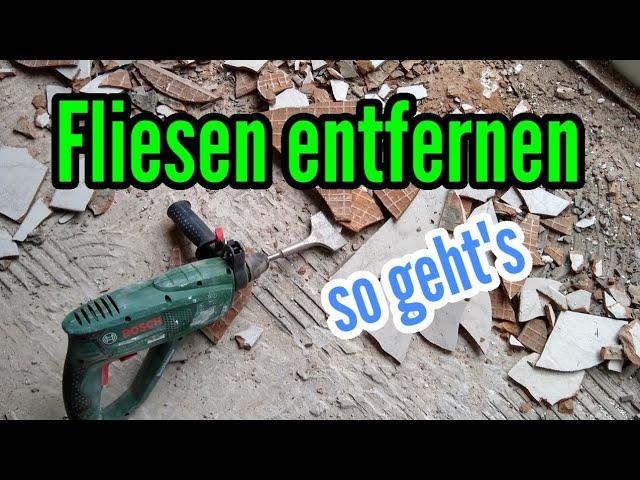 Alte Fliesen entfernen Einfach Bodenfliesen entfernen so gehts Bohrhammer Fliesenmeißel