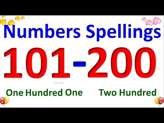 101 to 200 English numbers with spelling | English Numbers 101 – 200 in words | Number names 101-200