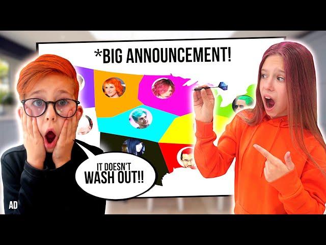 THROWING A DART AT A MAP TO CHOOSE OUR HAIR DYE COLOUR!   *NOT CLICKBAIT