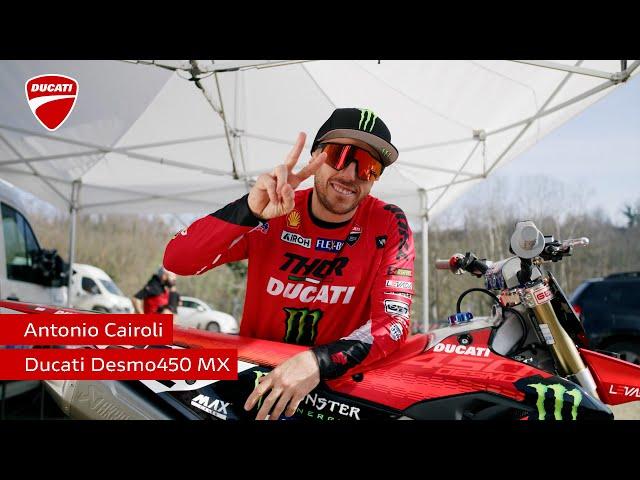 Antonio Cairoli on the new Ducati Desmo450 MX