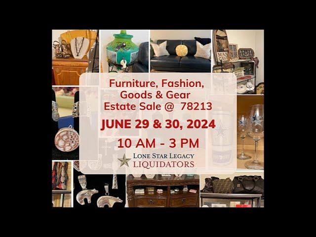 Furniture Fashion Goods and Gear Estate Sale, June 29 & 30, 2024