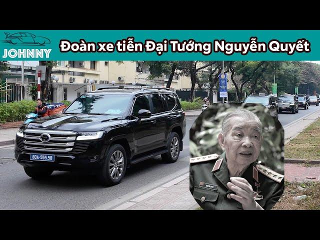 Đoàn xe đưa tiễn Đại Tướng Nguyễn Quyết về nơi an nghỉ cuối cùng tại nghĩa trang Mai Dịch