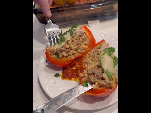 Italian Stuffed Peppers! #easyrecipe #italianfood #foodie