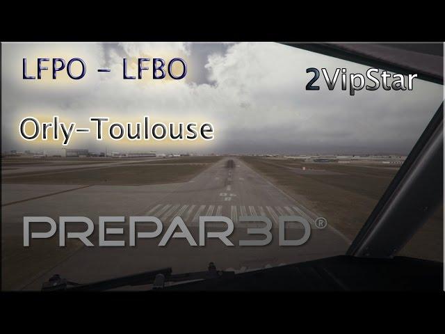 Prepar3D V3 A318 Air France LFPO - LFBO Orly (FRANCE) to Toulouse (France) Full Flight Voo Completo