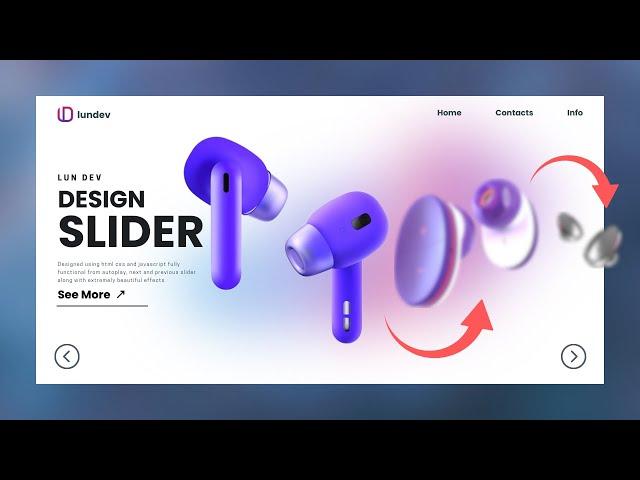 Create A Carousel Slider Blur Effects Impressive Using HTML CSS And Javascript