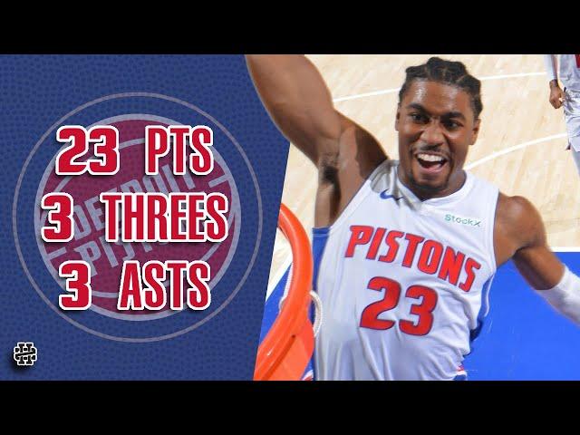 Jaden Ivey 23 pts 3 threes 3 asts vs Pistons 24/25 season