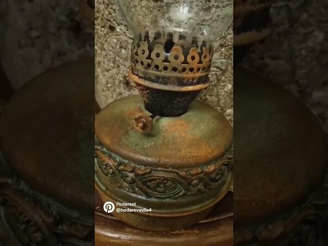 декор старой керосиновой лампы