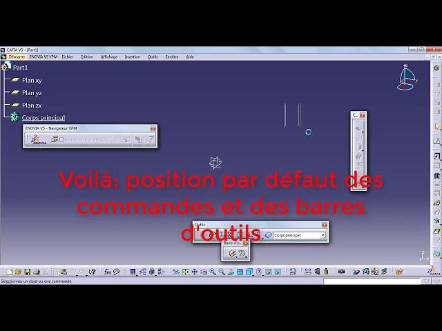 Comment récupérer les barres d'outils standard dans catia V5