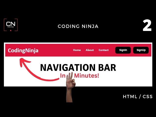 How to Create A Navigation Bar using HTML and CSS | Coding Ninja