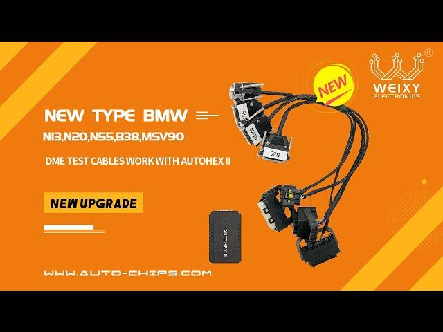 New type BMW N13,N20,N55,B38,MSV90 DME test cables work with Autohex II