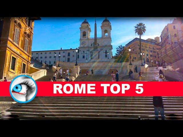 ROME - TOP 5 -  BEST PLACES - SHORT TOUR -  4K TRAVEL GUIDE