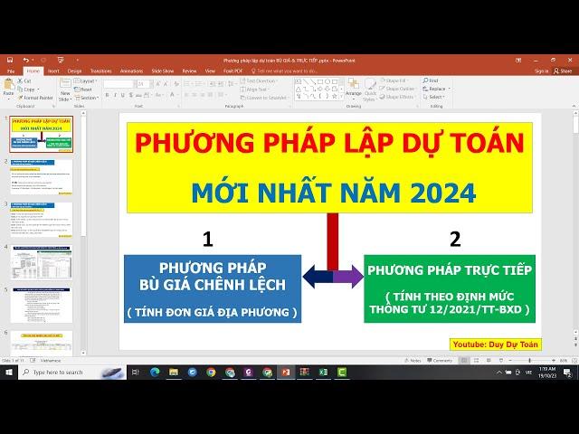 Phương pháp lập dự toán mới nhất năm 2024 TÍNH BÙ GIÁ CHÊNH LỆCH và TÍNH TRỰC TIẾP