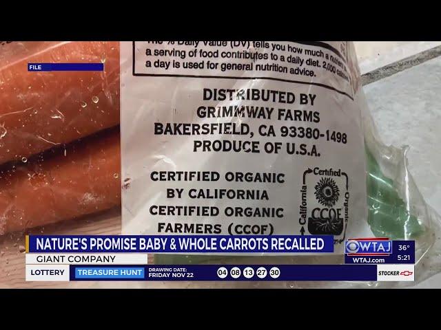 GIANT recalls organic carrots affected by E. coli outbreak