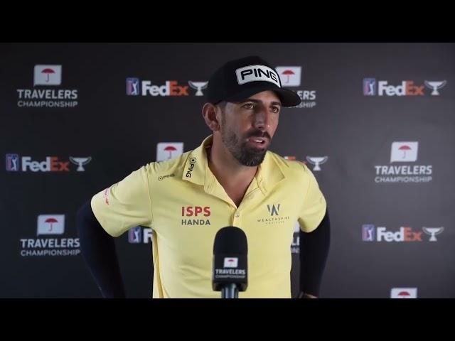 Matthieu Pavon Saturday Flash Interview 2024 Travelers Championship © PGA Tour