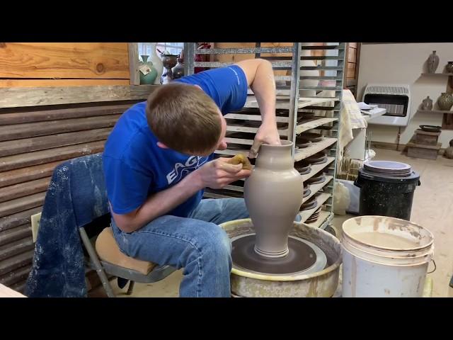 36. Throwing a 5lb Tall Vase with helpful tips (background audio too loud)