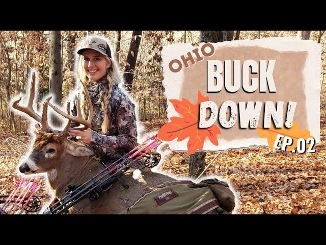 Buck Down From A Tethrd Saddle | Female Bowhunter | Ohio Bow Season 2022 | Ep. 02