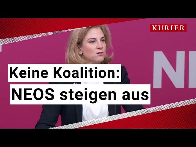 NEOS steigen aus: Verhandlungen mit ÖVP und SPÖ gescheitert