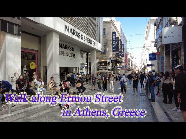 Walking in Greece. Walk along Ermou Street in Athens. ORANGE ua