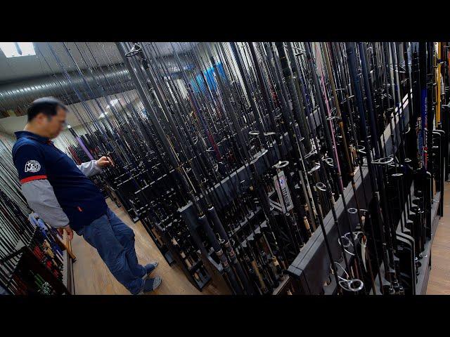 The process of making a high-end carbon fishing rod. Amazing Korean fishing rod factory