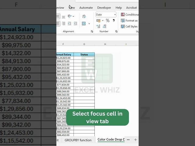 How to Use Focus Cell in Excel | Highlight Active Rows & Columns!