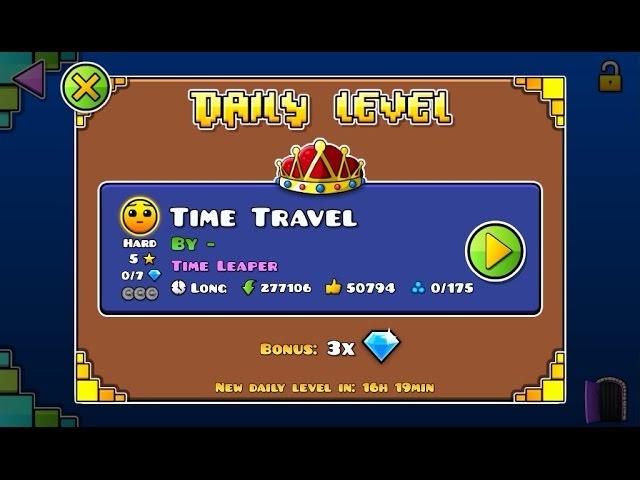 Geometry Dash World - Daily featured #18 - Time Travel (all coins)