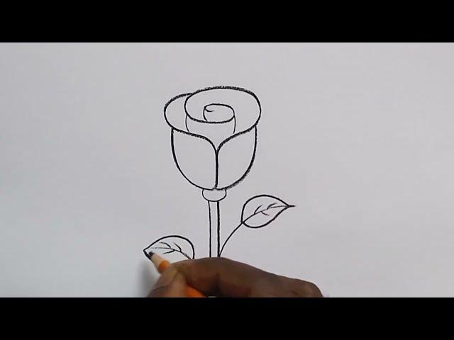 how to draw rose drawing easy step by step@Easy Drawing Talent