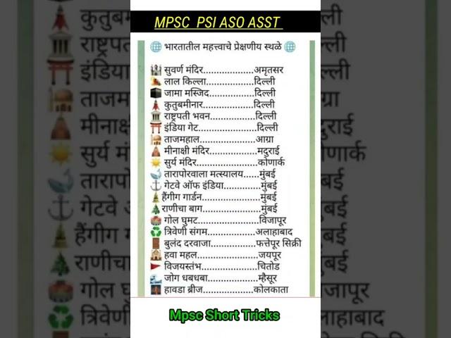 MPSC  || PSI STI ASO || mpsc tricks || General knowledge