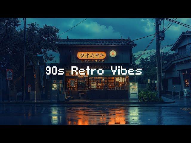 Nostalgic Lofi Hip Hop Beats ️1980s & 90s Retro Vibes & Japanese Town Ambience  Lofi Rain Playlist