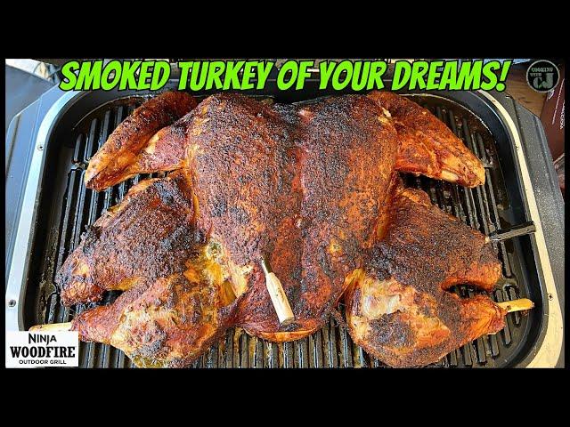 How to smoke a whole turkey on the Ninja Woodfire Grill! (Featuring the ThermoPro Twin TempSpike)