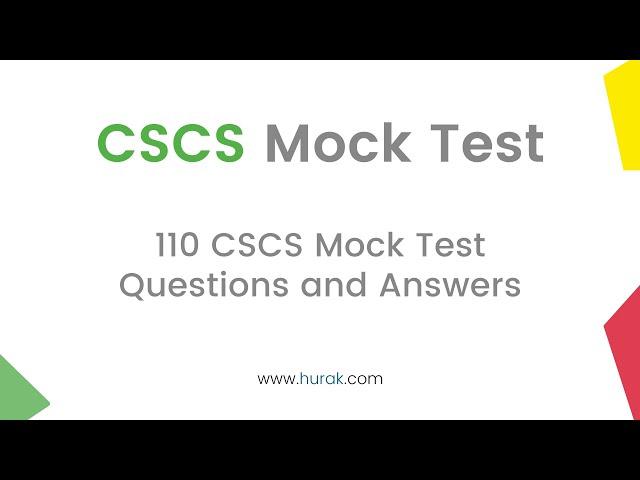 CSCS Mock Test 2023 | 110 Practice Questions & Answers  l CSCS Card Exam l Hurak #huraklearning