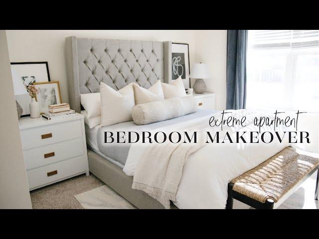 EXTREME Apartment Bedroom Makeover on a Budget (renter-friendly ideas!)