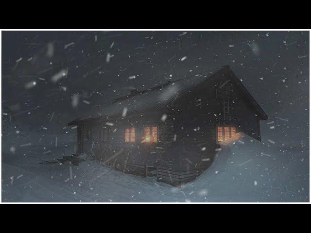 Intense Blizzard strikes a Lonely Log Cabin┇Frosty Wind Sound for Sleeping & Heavy Howling Wind