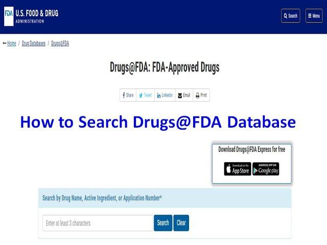 Food and Drug Administration Database II Drugs@FDA Database II US Drugs@FDA Label