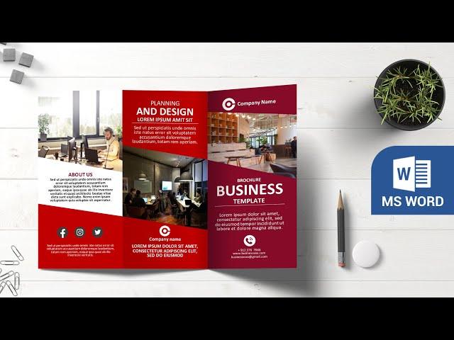 3 Fold (Tri-fold) Brochure Design in Microsoft Word Tutorial  ⬇ DOWNLOAD FREE (2022)