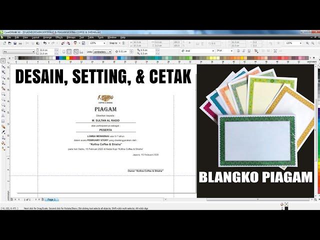 Cara Desain, Setting, & Mencetak Blangko Piagam / Sertifikat Melalui CorelDRAW - CorelDRAW Indonesia