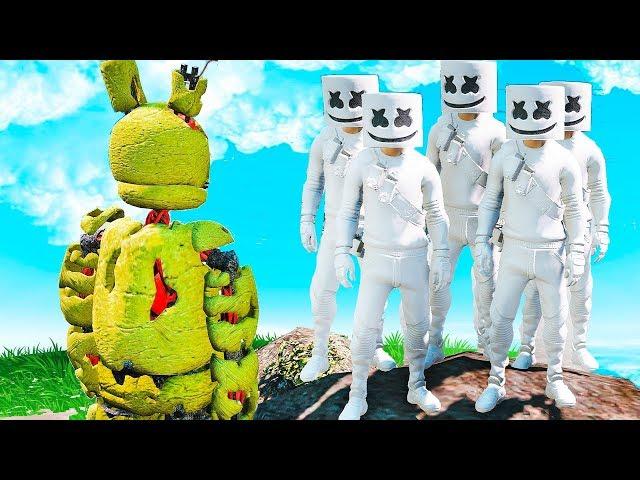 SPRINGTRAP PODE ESCAPAR DO ESQUADRÃO DE DJ MARSHMELLO? | GTA V Five Nights at Freddy's