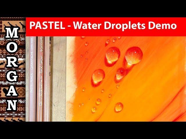 Pastel - how to draw / paint water droplets using pastels - FULL DEMO