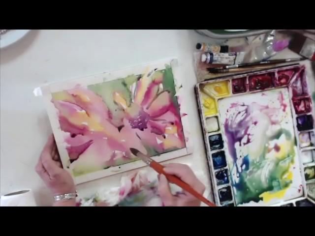 Birgit O'Connor - Watercolors Painting  Loose Flowers