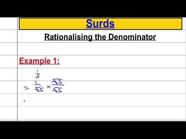 Core Maths: Surds