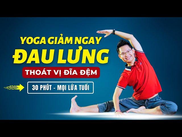 Yoga Giảm Đau Lưng, Thoát Vị Đĩa Đệm Tại Nhà (30 Phút, Mọi Lứa Tuổi) | Kim Ba Yoga