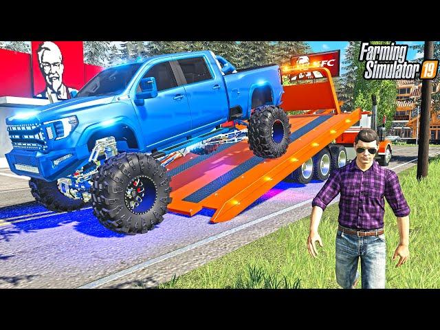 REPOING GARRETTS $100,000 LIFTED TRUCK | (CAR CRASH) | FARMING SIMULATOR 2019