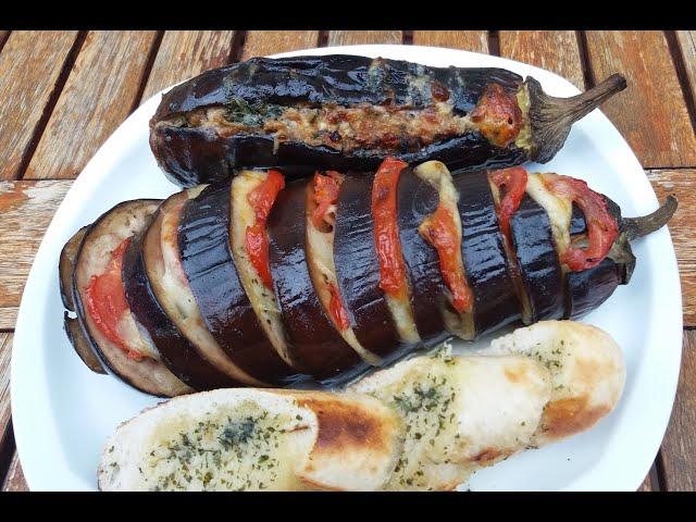 Фаршированные баклажаны на гриле - просто, но очень эффектно и вкусно!/Gefüllte Aubergine grillen